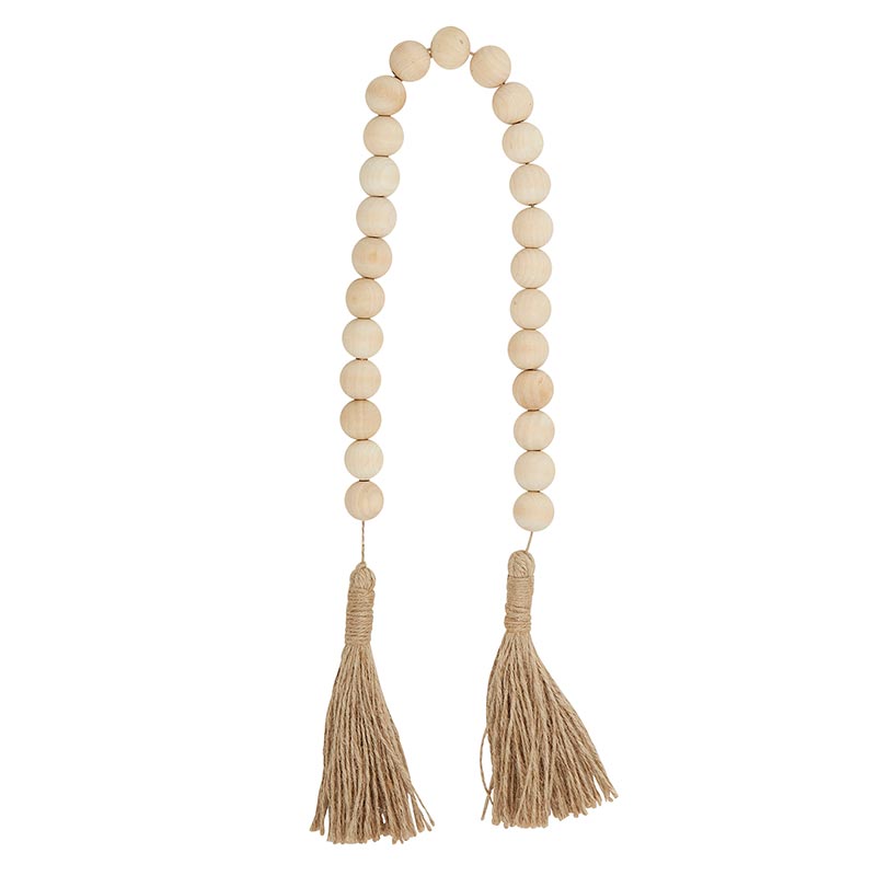 37" Maple Wood Beads with Tassels