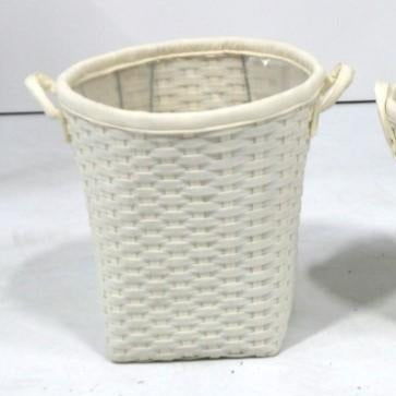 White Weave Basket with Handles (3 Sizes Available)