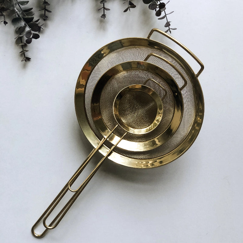 Set of 3 Gold Strainers