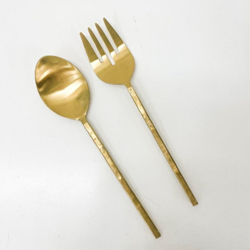 Forged Gold Serving Utensils - Set of 2