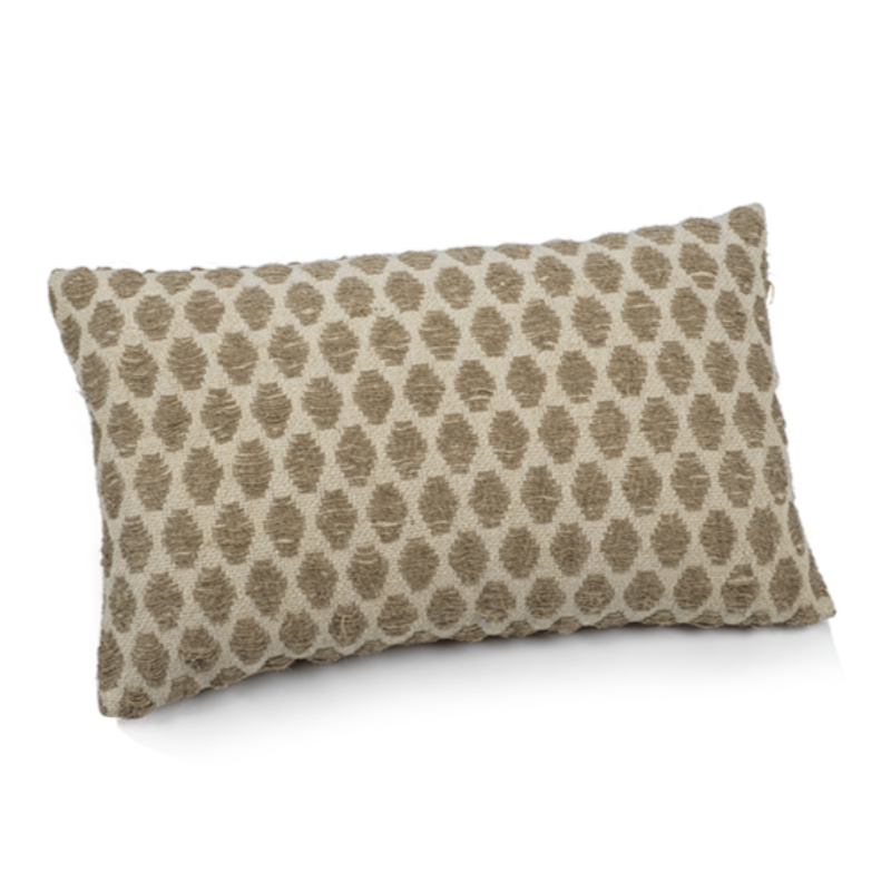Geometric Natural & Ivory Linen Throw Pillow (2 Sizes)