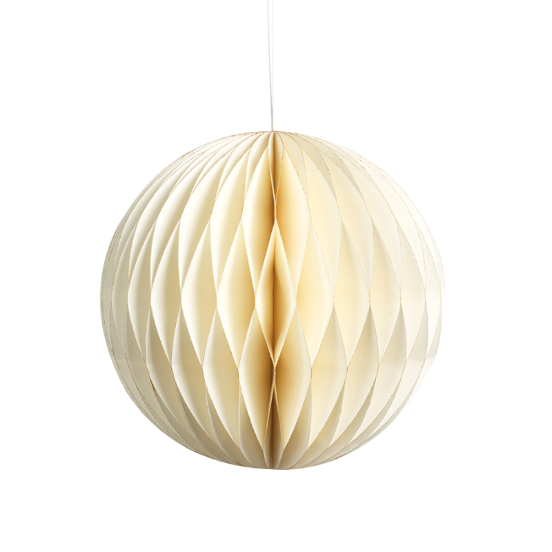 Ivory Paper Ball Ornament (4 Sizes)