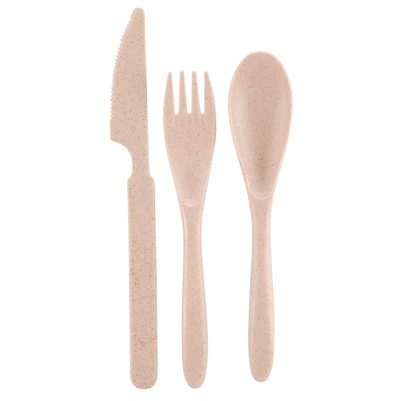 White & Blush Reusable Cutlery Set (Set of 3)