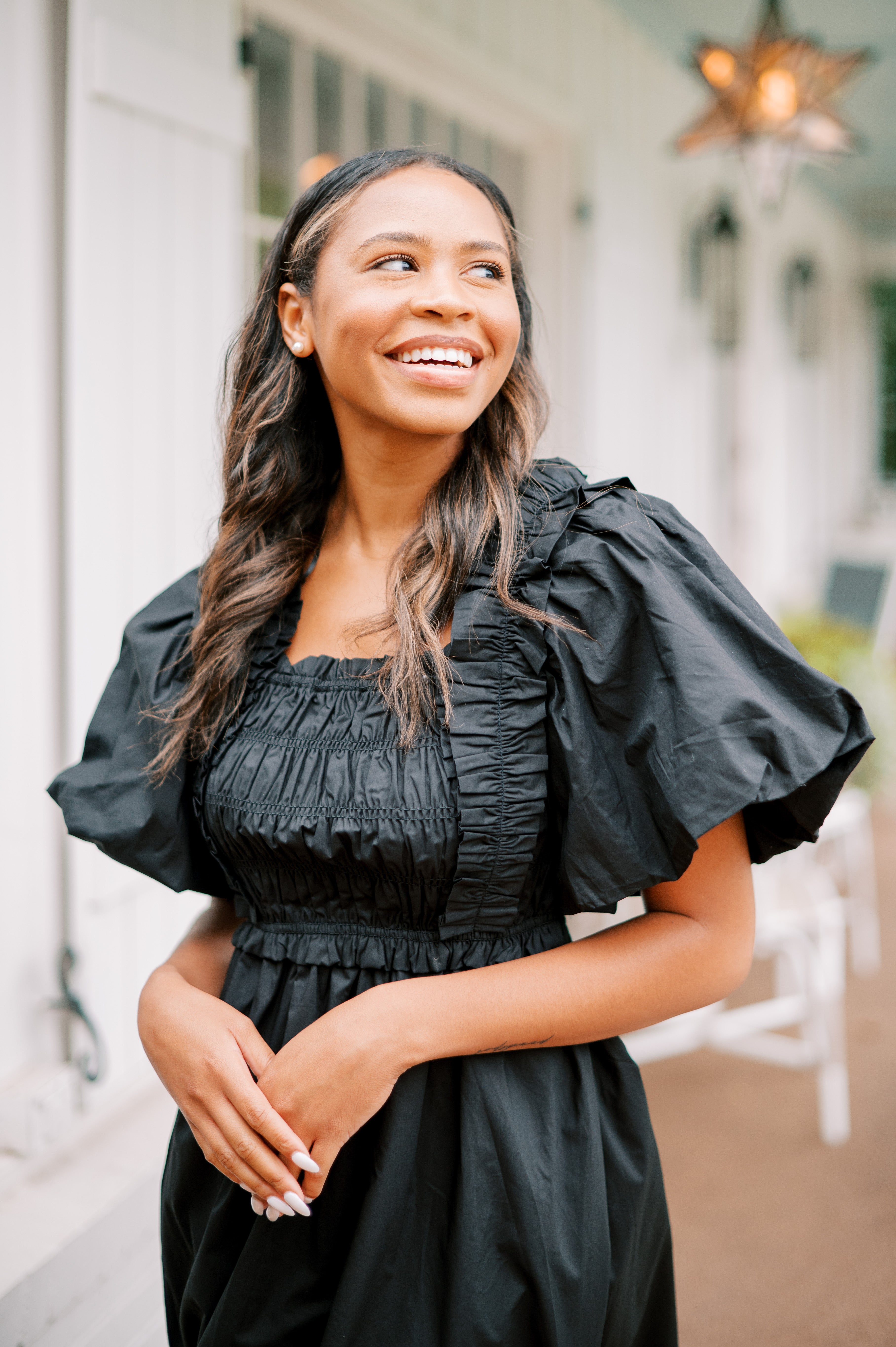 Ruffle Smocked Midi