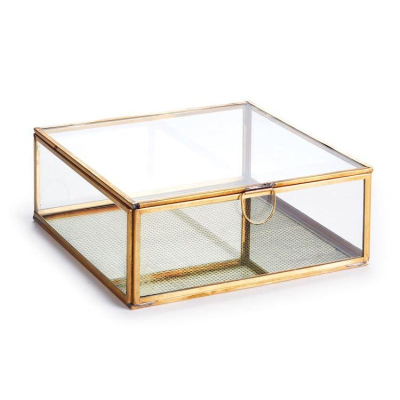 Glass & Brass Arwen Display Box- 8x8x3