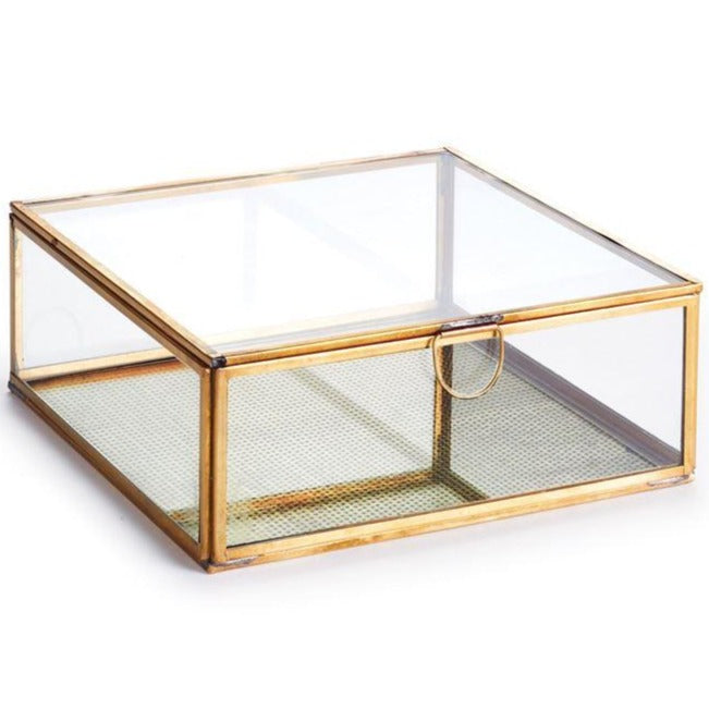 Glass & Brass Arwen Display Box- 8x8x3