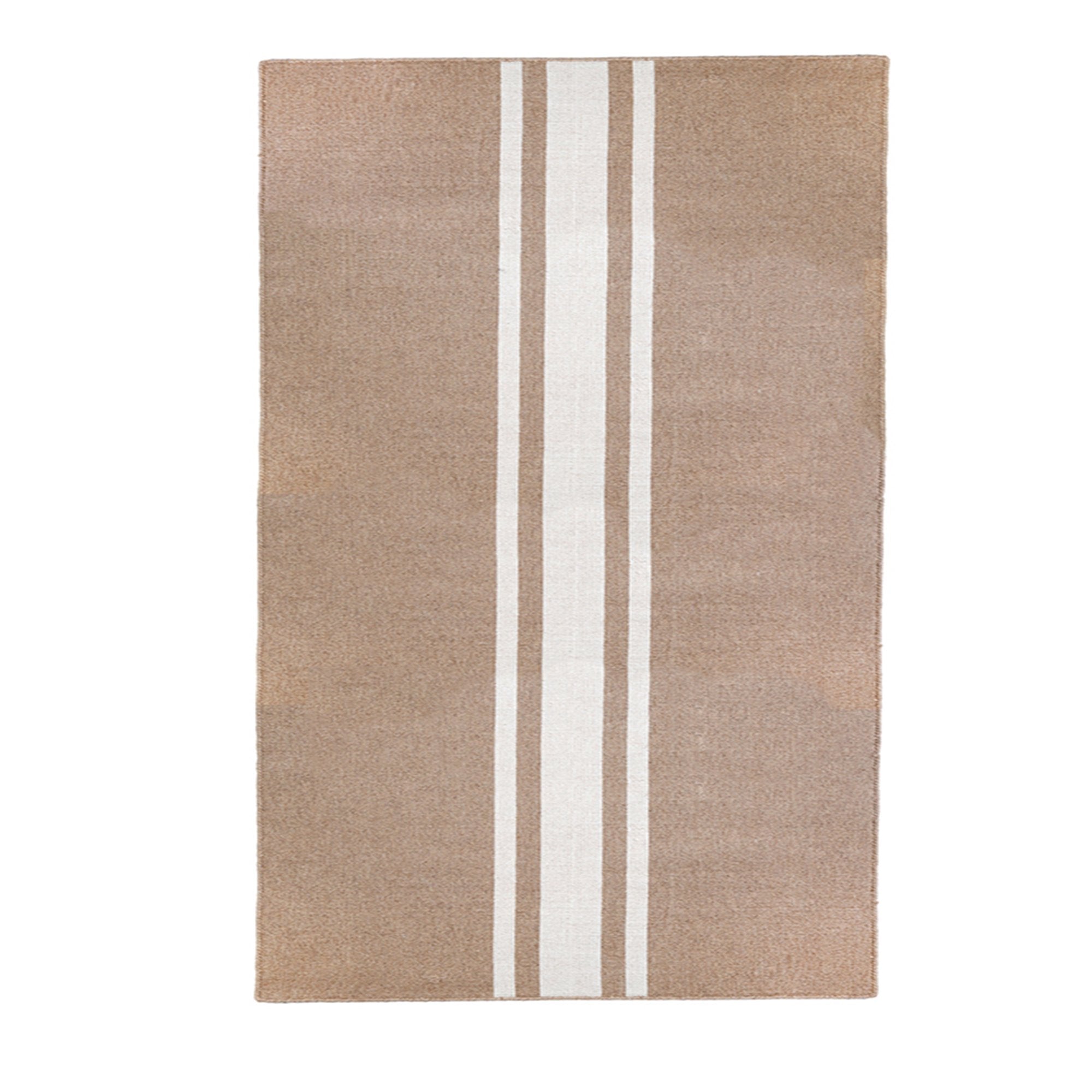 Handwoven Wool/Jute Rug- Natural with Ivory Stripe
