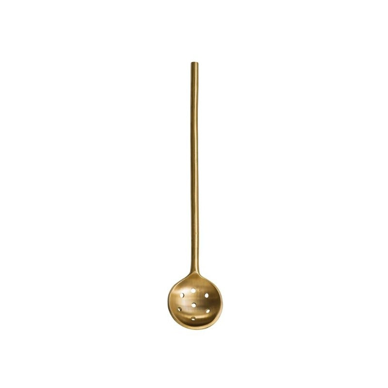 8" Antique Brass Olive Spoon