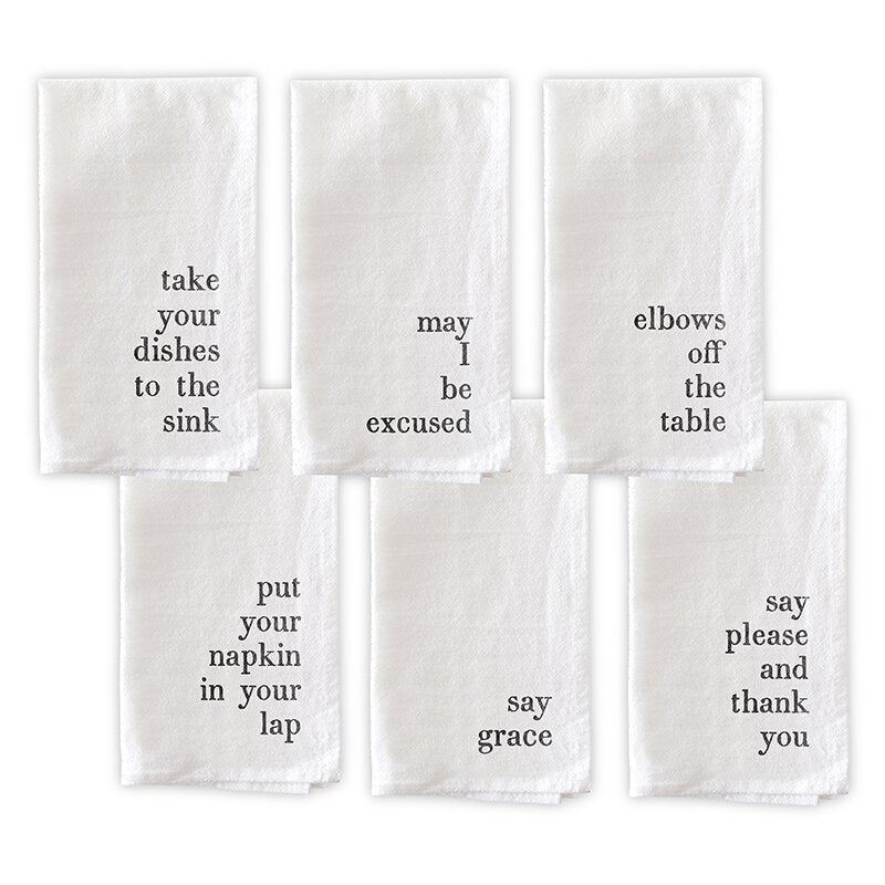 Manners Napkins- Set of 6