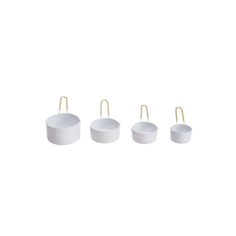 White & Gold Measuring Cups (Set of 4)
