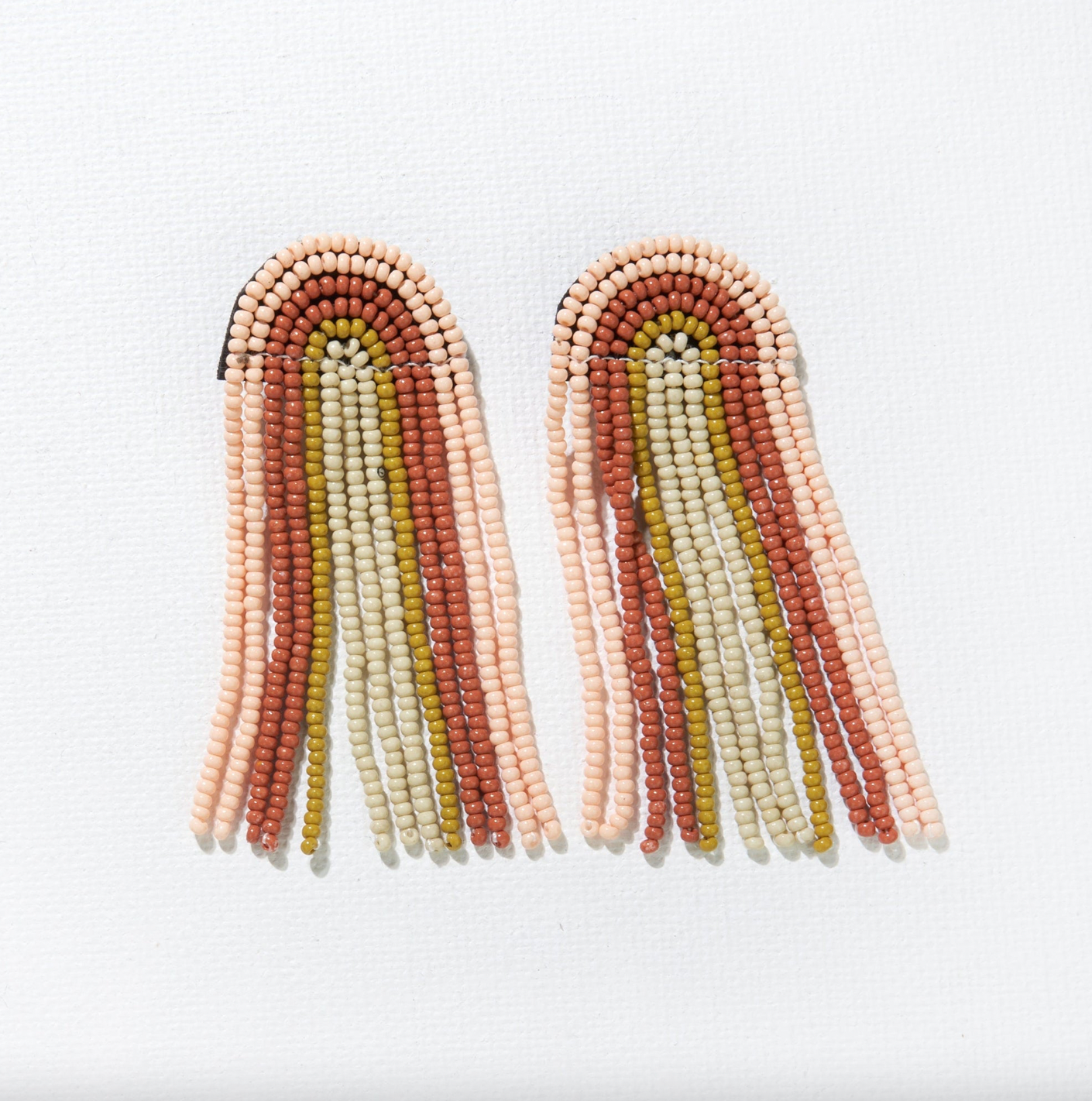 Rainbow Fringe Seed Earrings