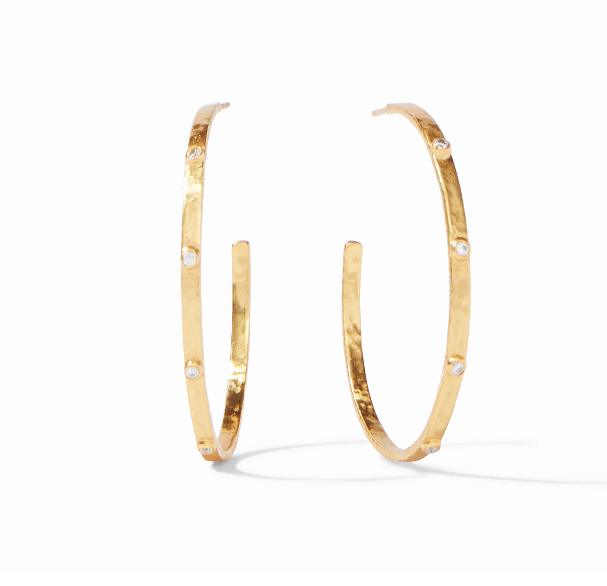 Crescent Stone Hoop- CZ