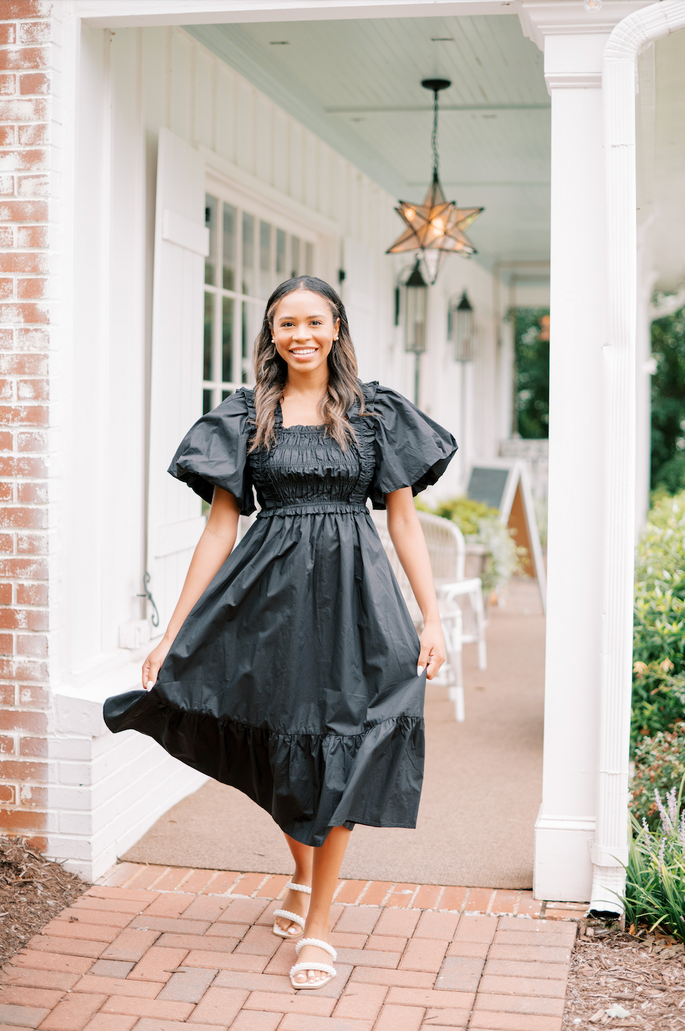 Ruffle Smocked Midi