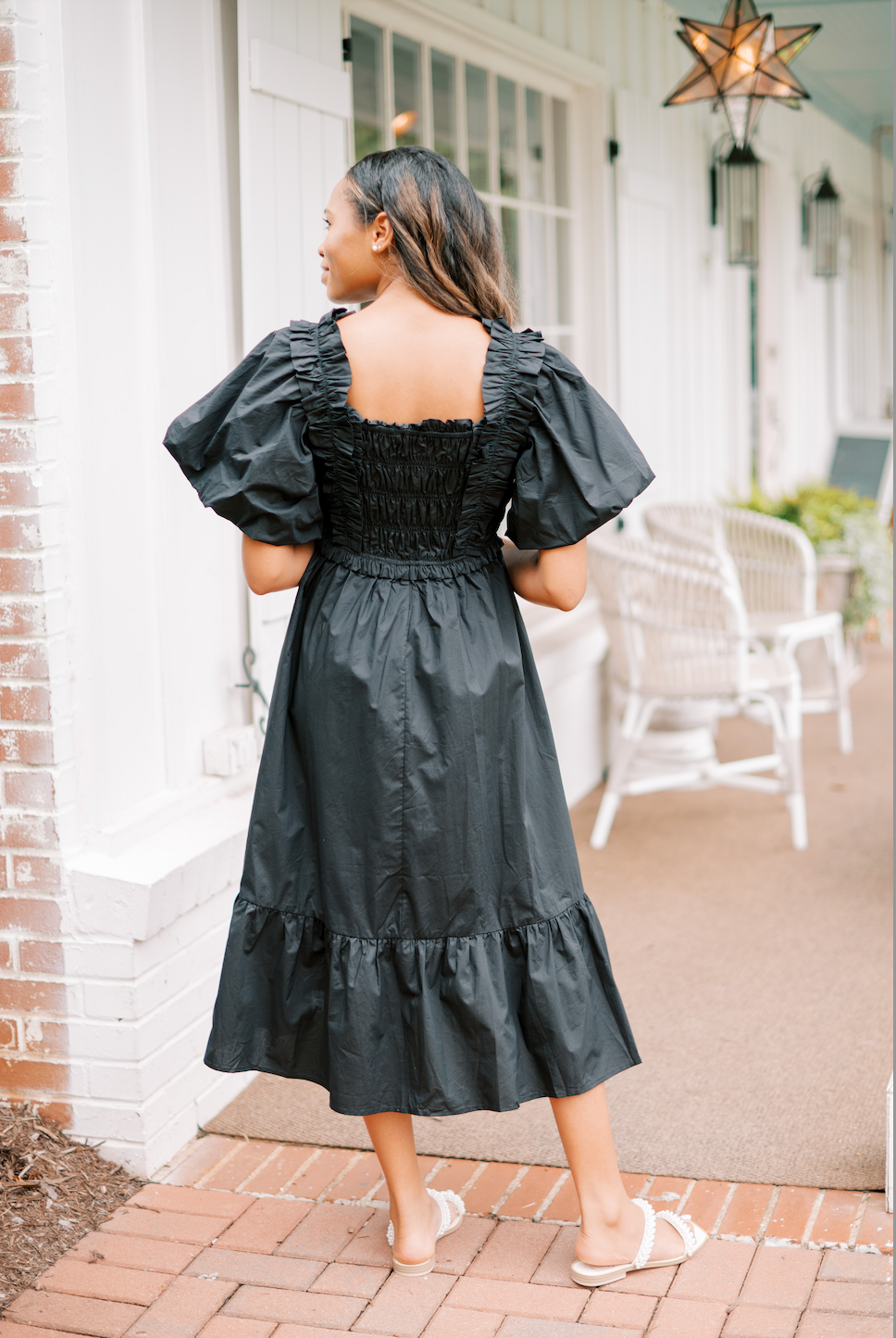 Ruffle Smocked Midi