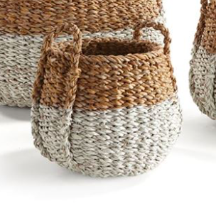 Seagrass Round Baskets With Handles