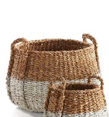 Seagrass Round Baskets With Handles