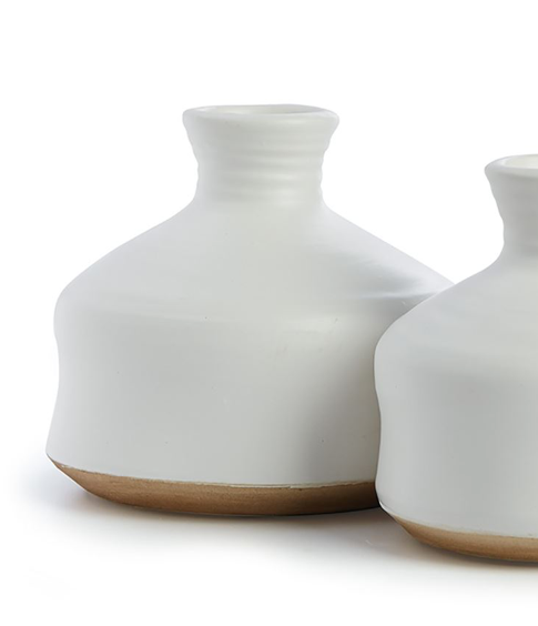 White Matte Bud Vase- Sand Base (Available in 2 sizes)