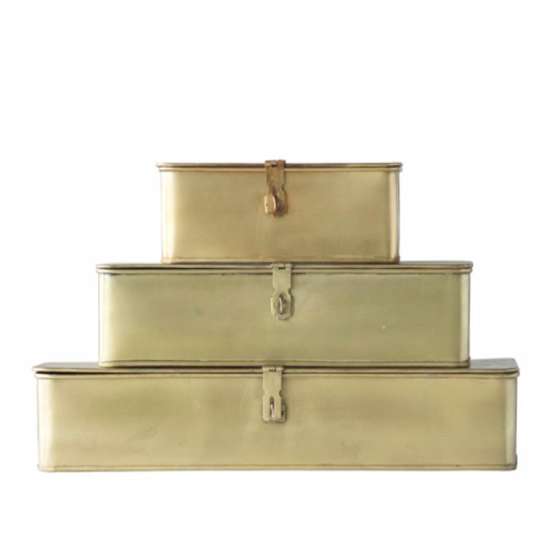 Rectangular Brass Box Set