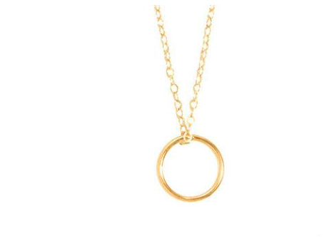 Halo Gold Charm Necklace
