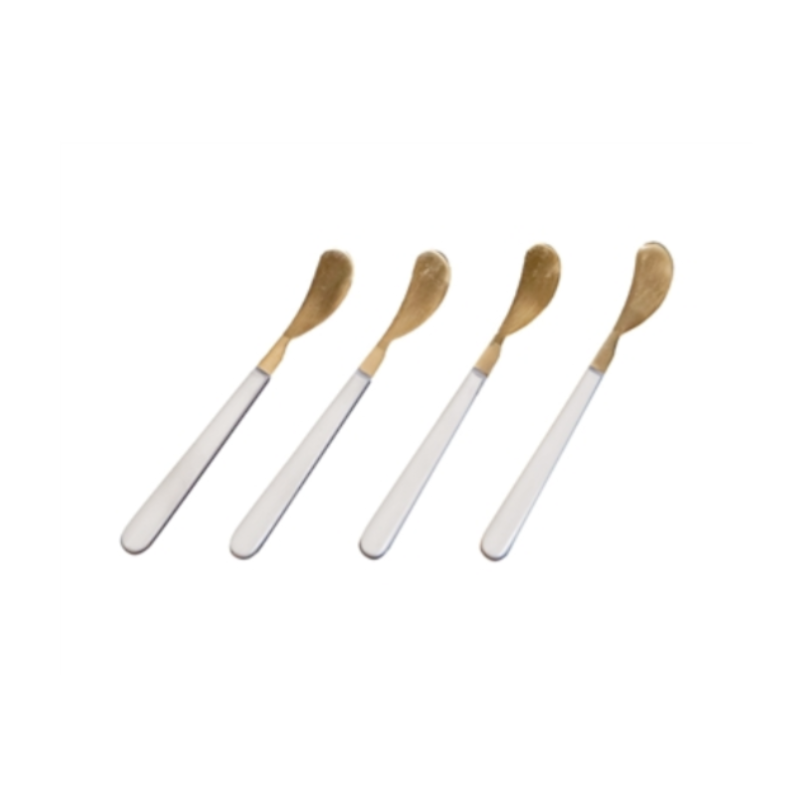 White & Gold Cocktail Spreaders (Set of 4)