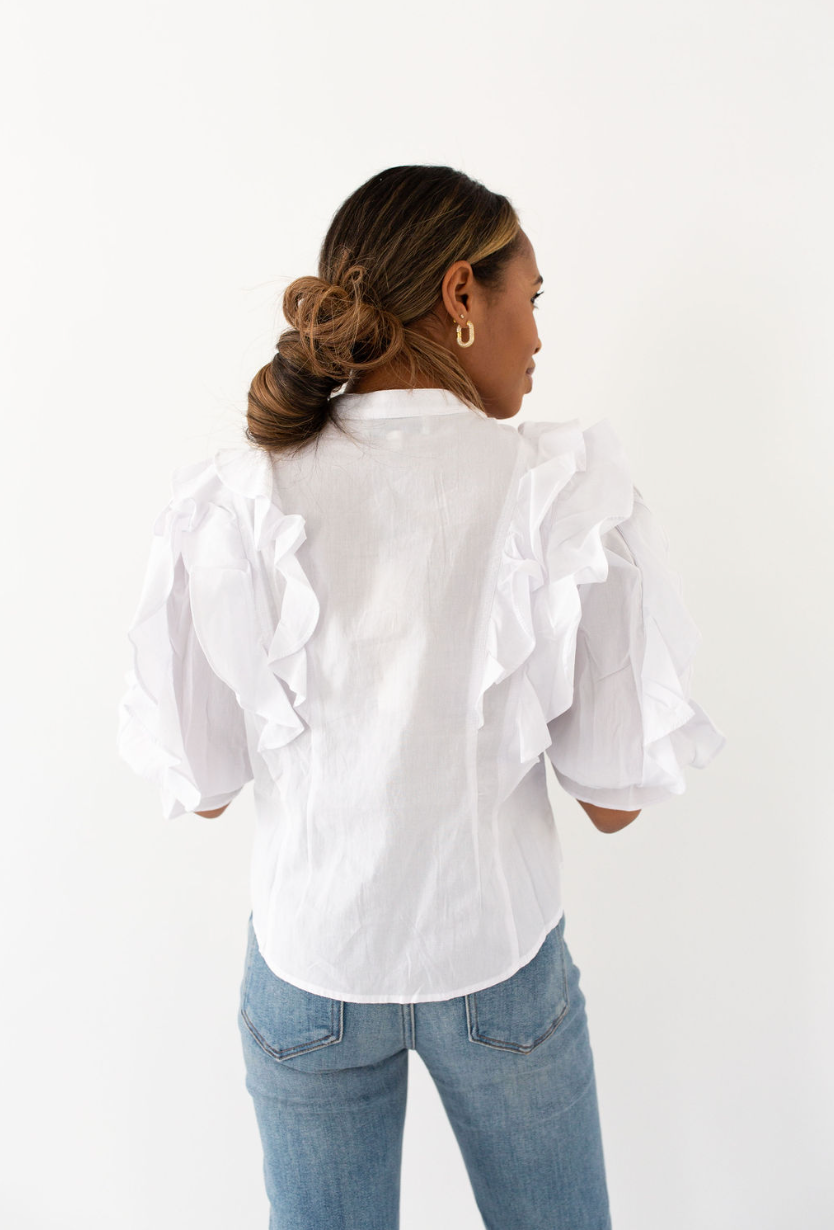 Puffy Blouse-White