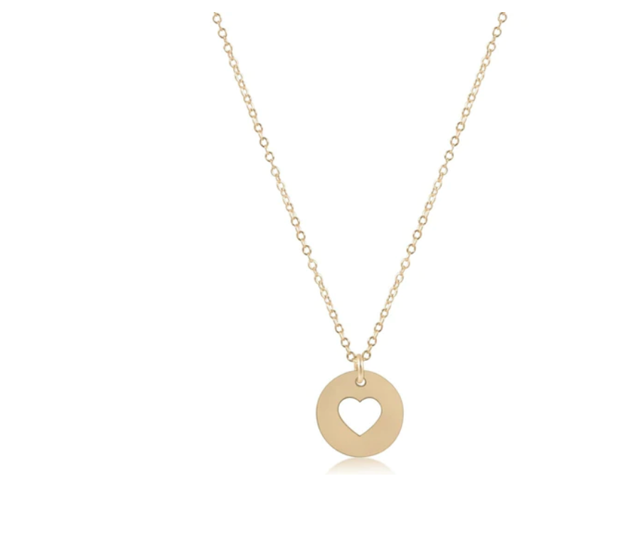 16" Love Gold Disc Necklace