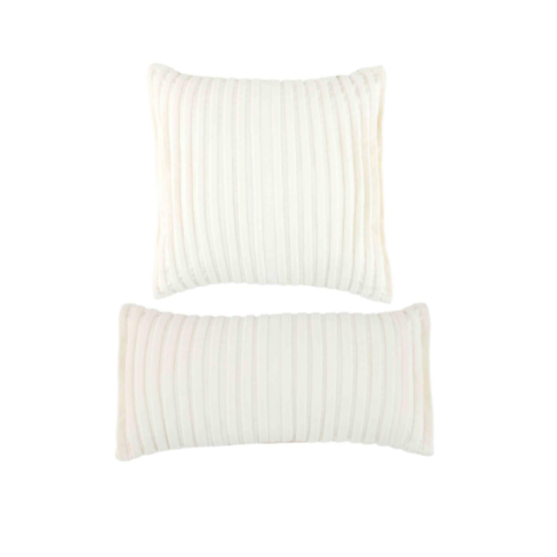 Ivory Velvet Pleated Pillow (2 Sizes)