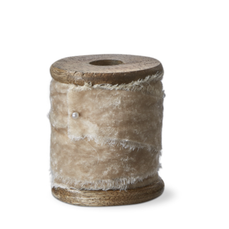 Ivory Velvet Ribbon Spool - 5yd