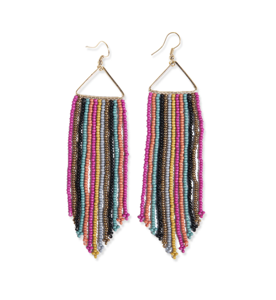 Emily Beaded Fringe Earrings