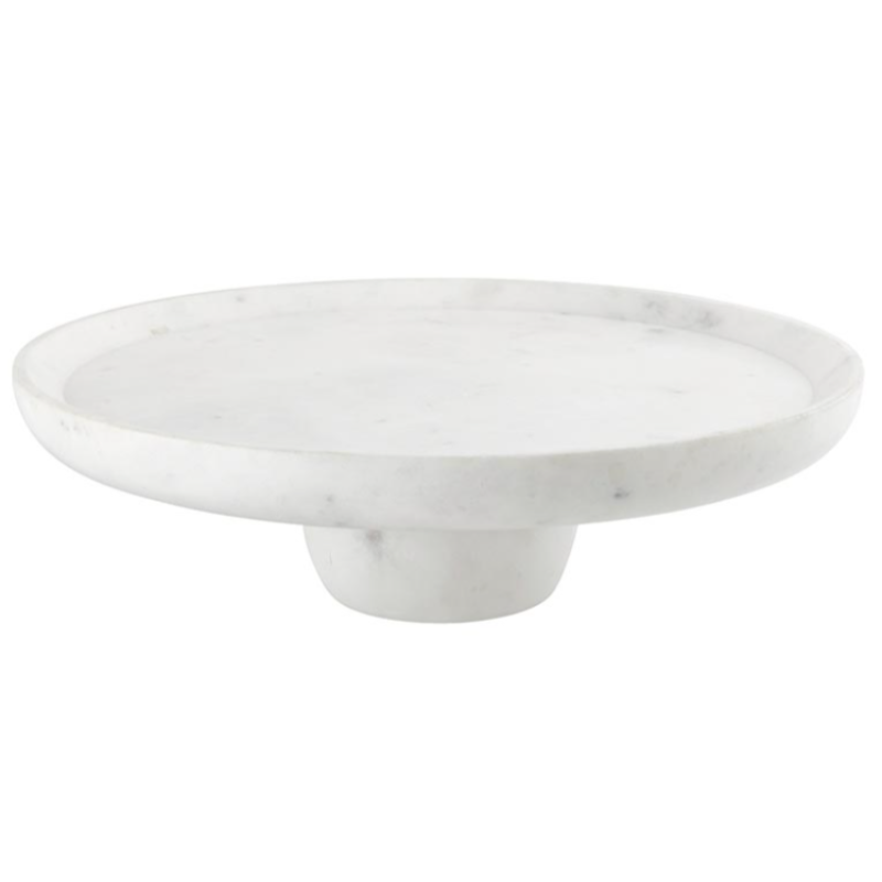 12" Round Marble Pedestal Tray