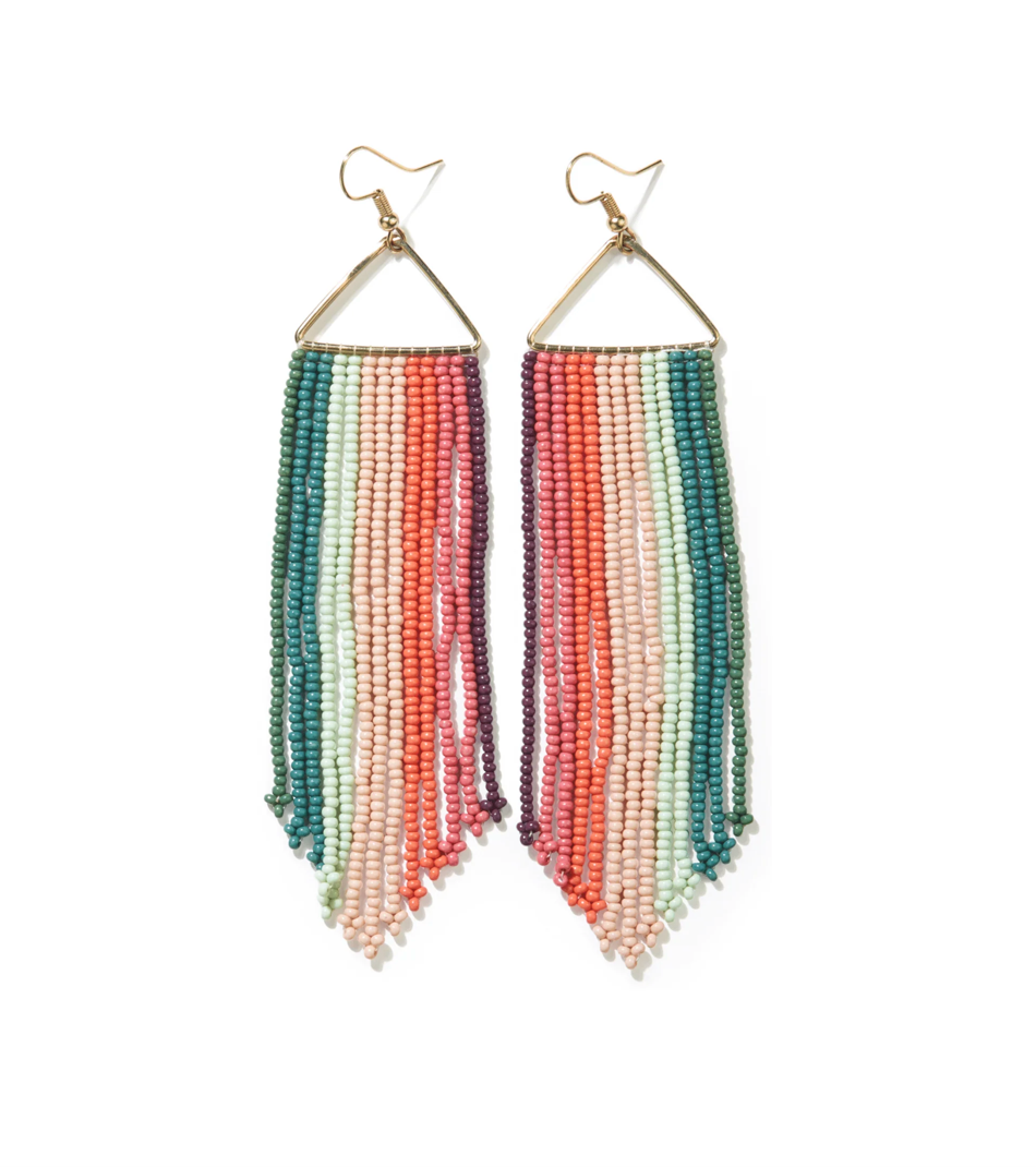 Emily Beaded Fringe Earrings