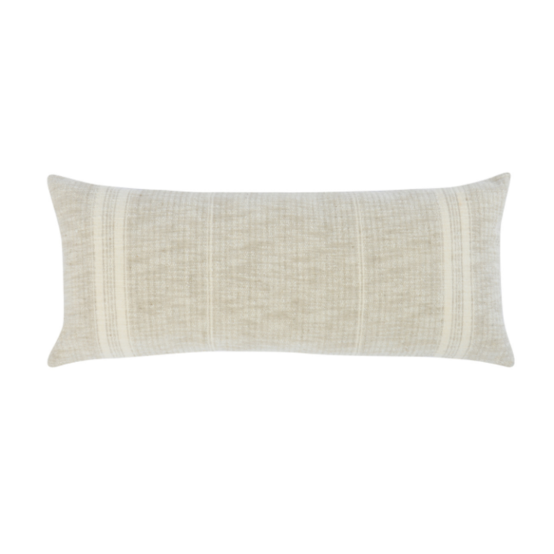 Natural with Ivory Stripe Lumbar Pillow