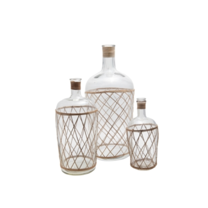 Bamboo and Glass Vase (3 sizes)