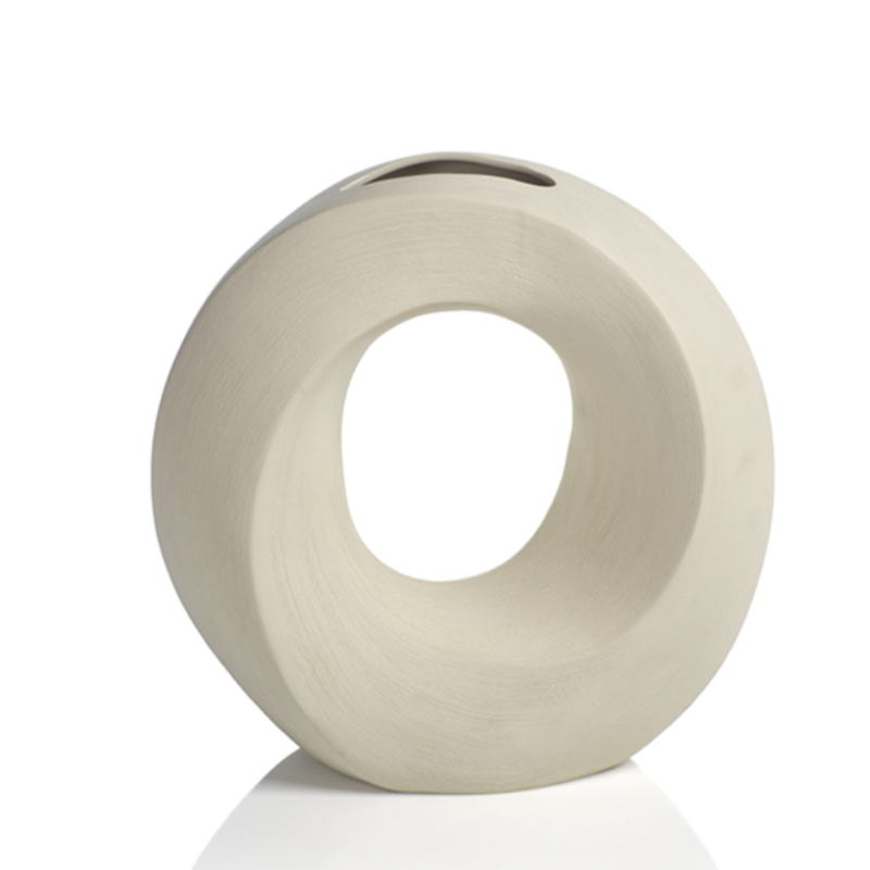 Ivory Circular Porcelain Vase (2 Sizes)
