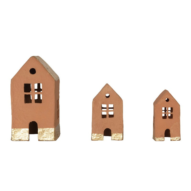 Terracotta Paper Mache House (3 Sizes)