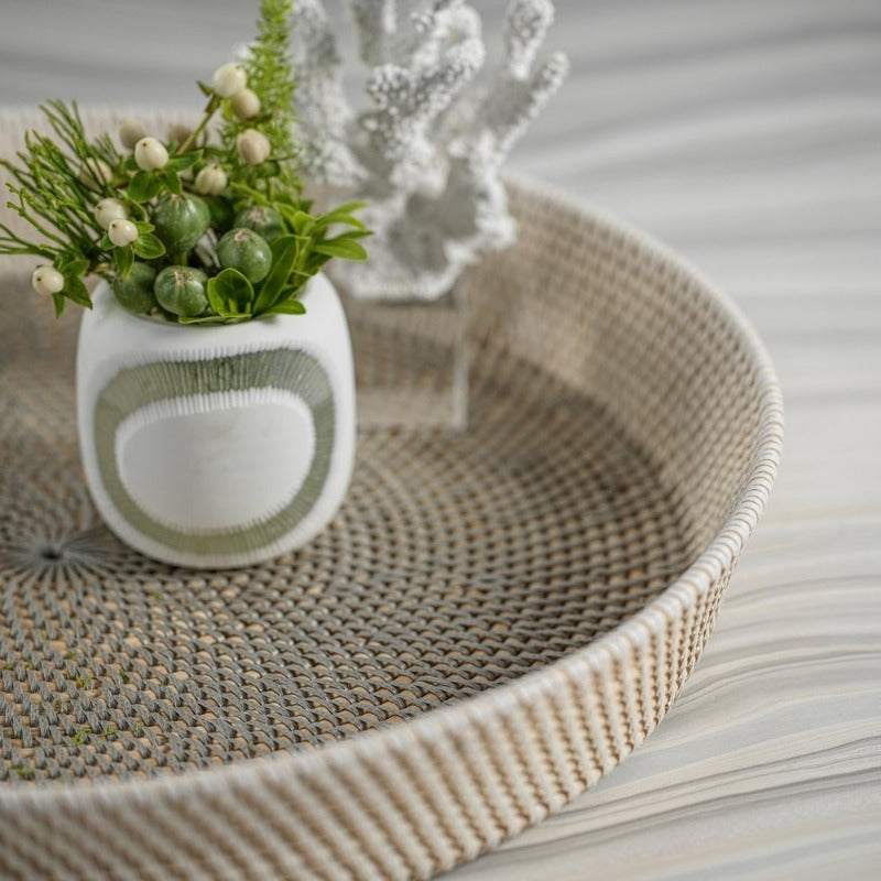 Tonal Rattan Serving Tray