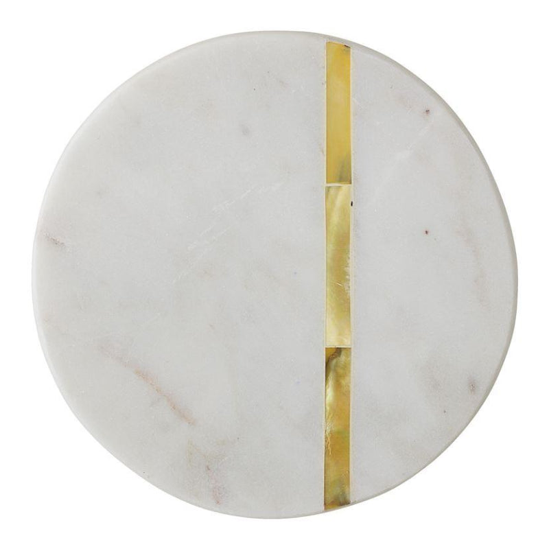 White/Gold Marble Coaster Set