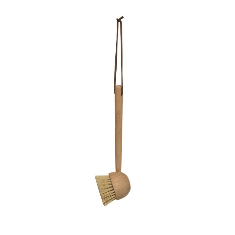 8.25" Beech Wood Brush with Leather Tie