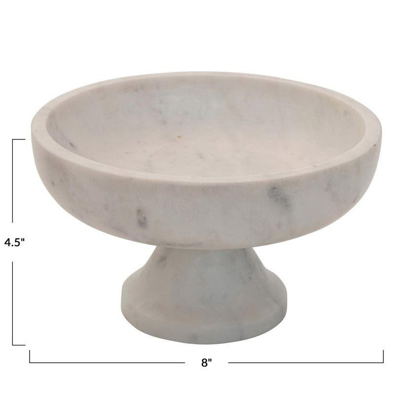 White Marble Footed Bowl