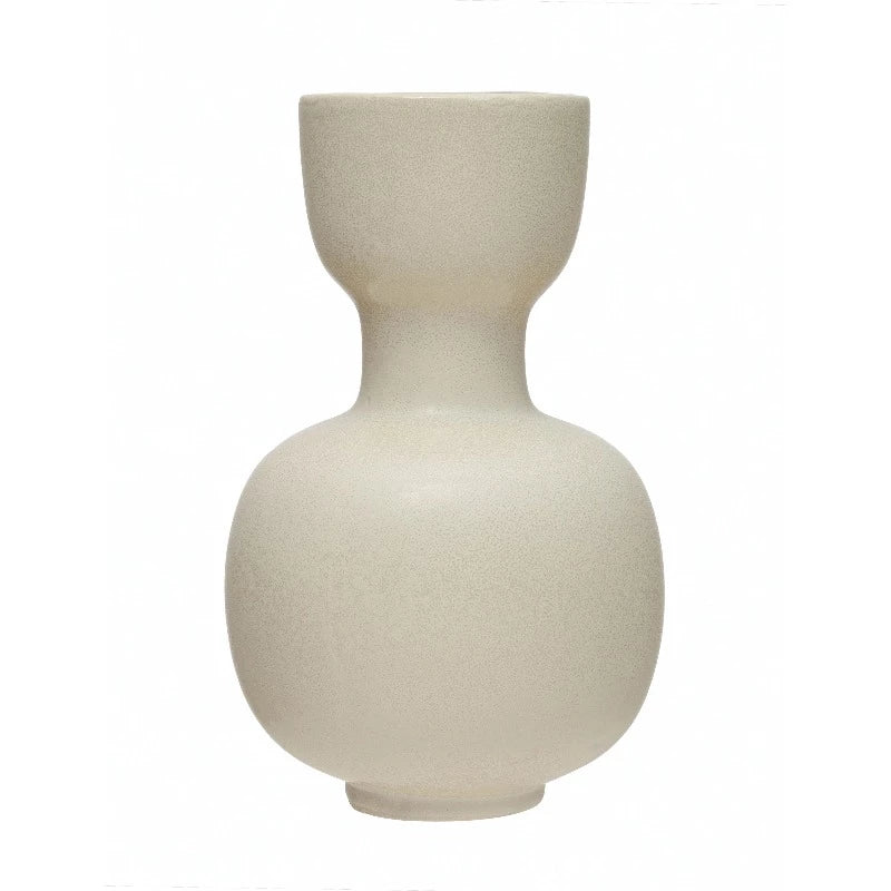 Cream Stoneware Abstract Vase