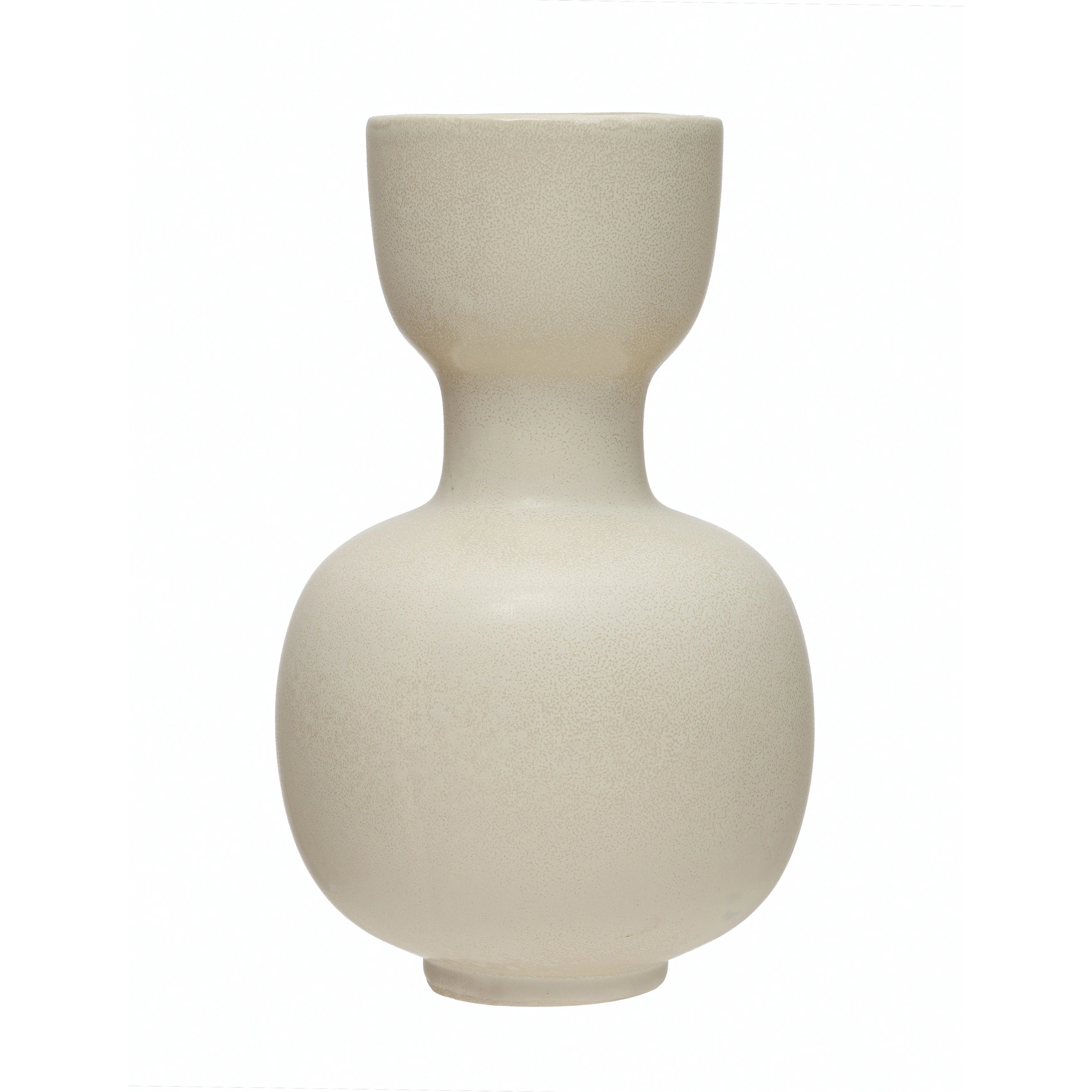 Cream Stoneware Abstract Vase