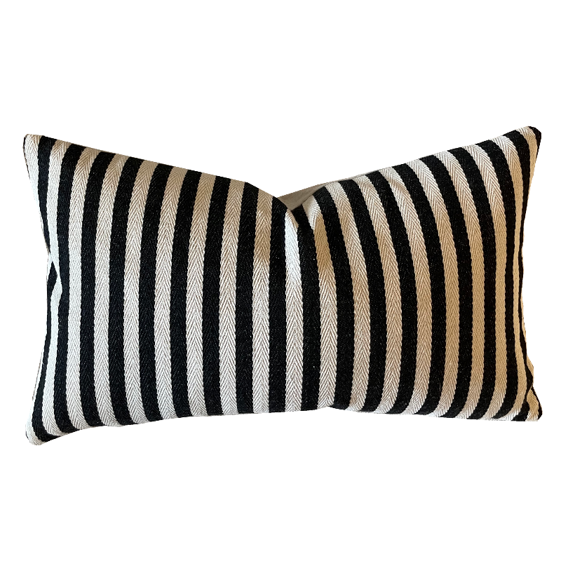Black & Ivory Striped Lumbar - 12x20