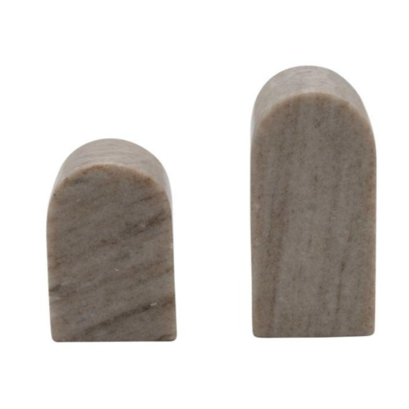 Taupe Arch Marble Bookends - Set of 2