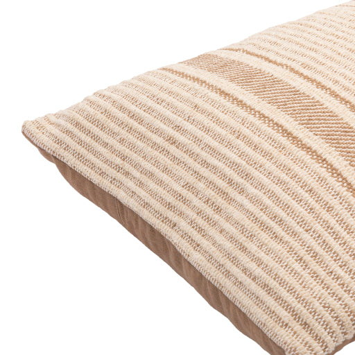 Camel & Beige Woven Striped Pillow (2 Sizes)