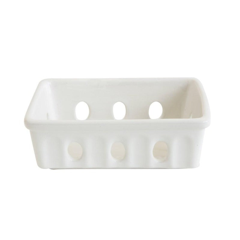 Small White Stoneware Dish