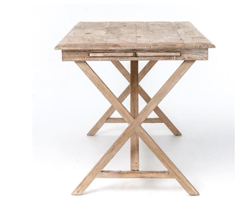 Whitewash Reclaimed Elm Desk- 54wx30dx30h