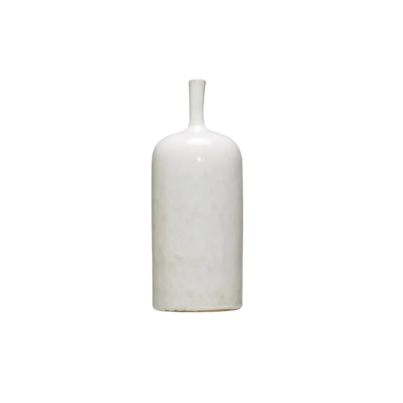 12.5" Slim Neck Stoneware Vase