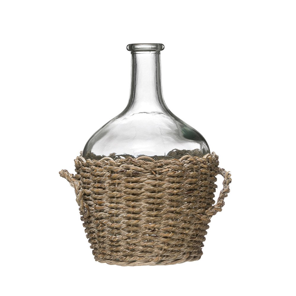 Glass Bottle in Woven Seagrass (Available in 2 Sizes)