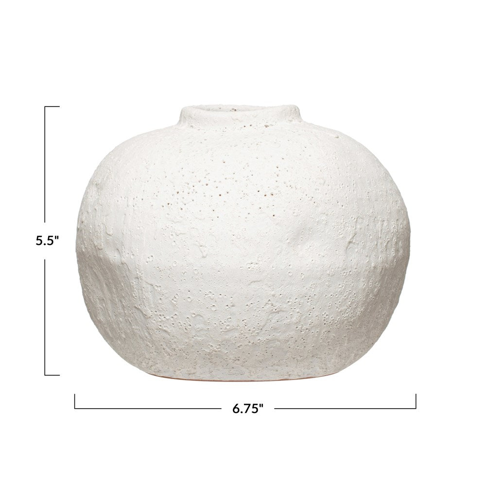 Matte White Terracotta Vase