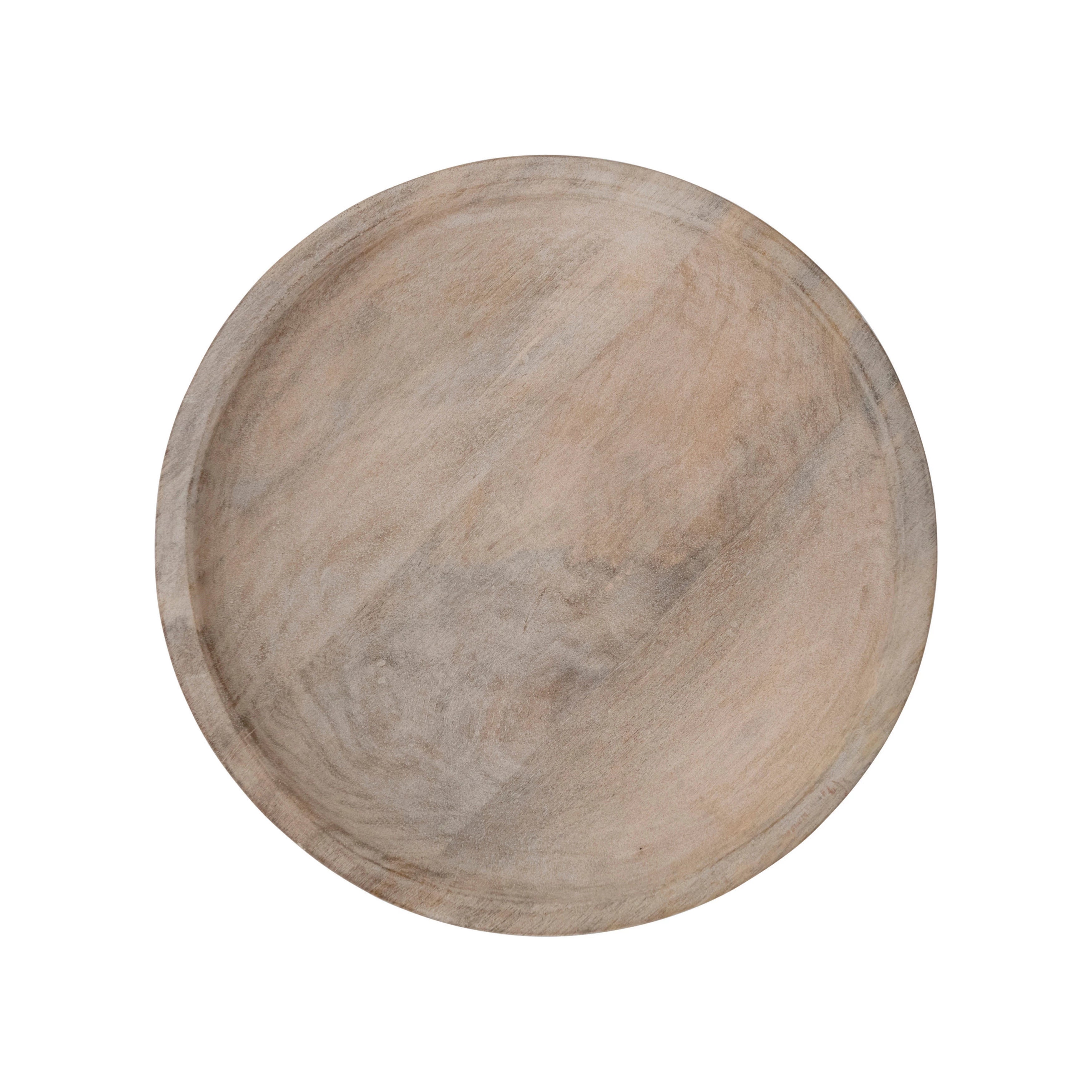 Footed Mango Wood Bowl